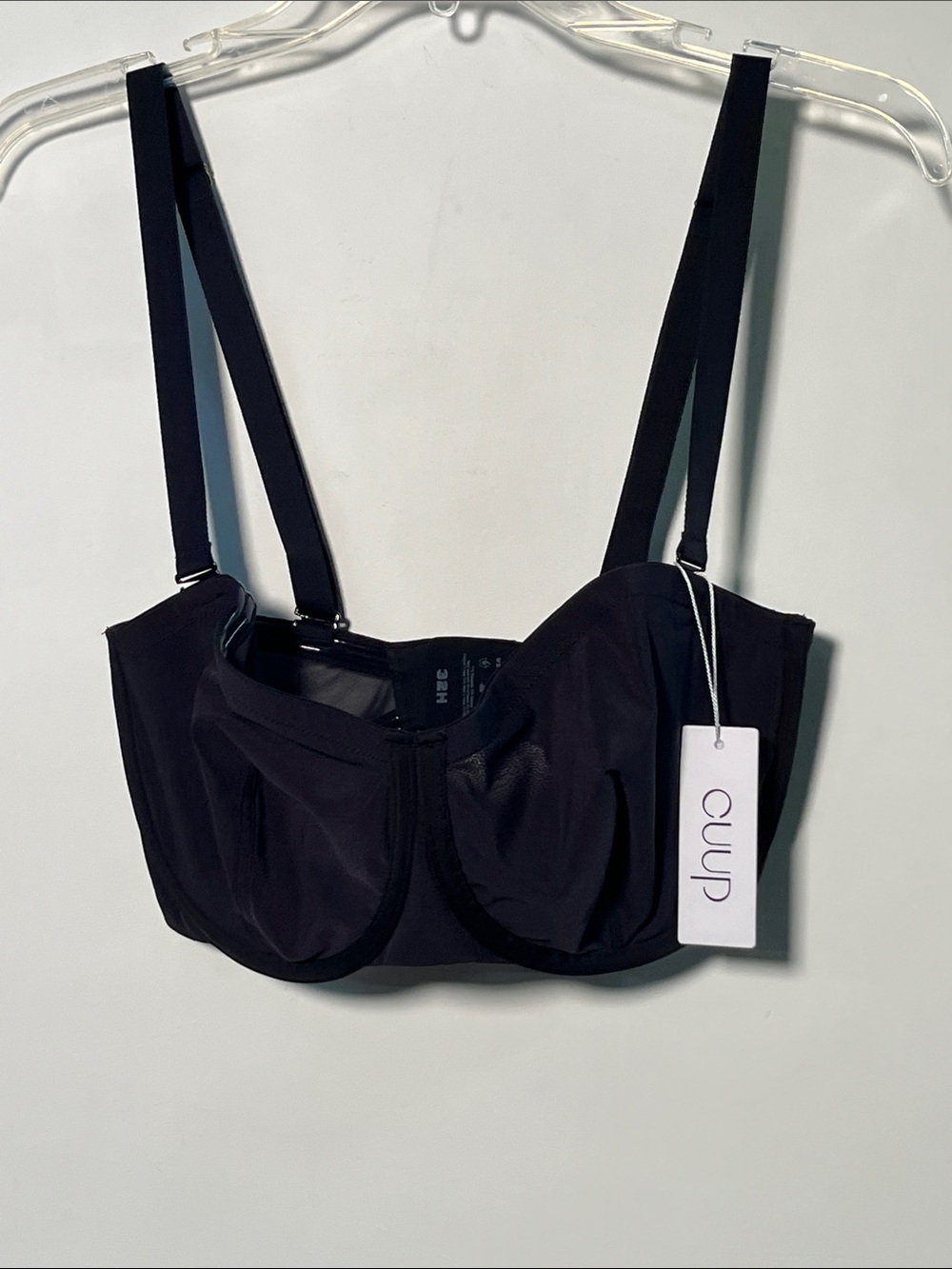 CUUP NWT 3-Way Black Underwire Bra Strapless Crossover Standard Daily/Event 32H